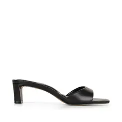Mule Cleire Couro Preto