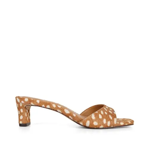 Mule Cleire Couro Pelo Bambi