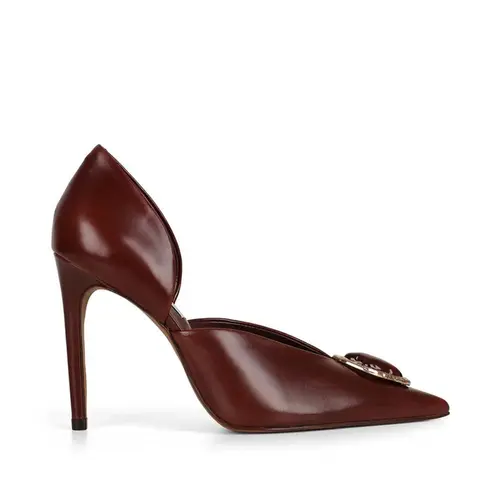 Scarpin Amélia Couro Marrom