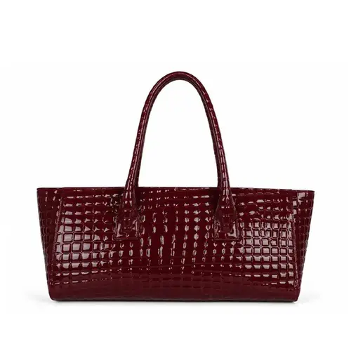 Bolsa de Couro Croco Bellagio Rubi