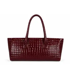 Bolsa de Couro Croco Bellagio Rubi