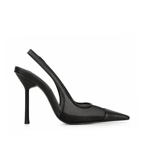Scarpin Vivienne Tela Preto