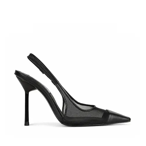 Scarpin Vivienne Tela Preto