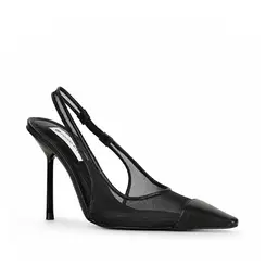 Scarpin Vivienne Tela Preto