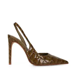Scarpin Athena Croco Verde