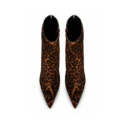 Bota Ivy Couro Pelo Leopardo