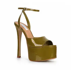 Sandalia Plataforma Venus Verniz Olive