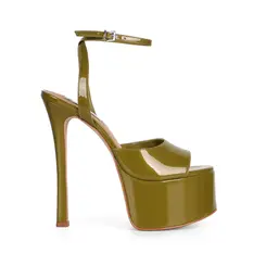 Sandalia Plataforma Venus Verniz Olive