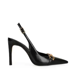 Scarpin Elaine Couro Preto