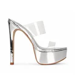 Mule Plataforma Kaila Vinil Cristal