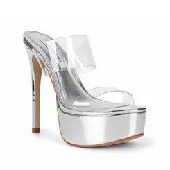 Mule Plataforma Kaila Vinil Cristal