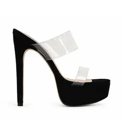 Mule Plataforma Kaila Preto Vinil