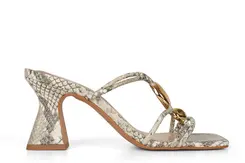 Sandália Fany Couro Snake Cinza