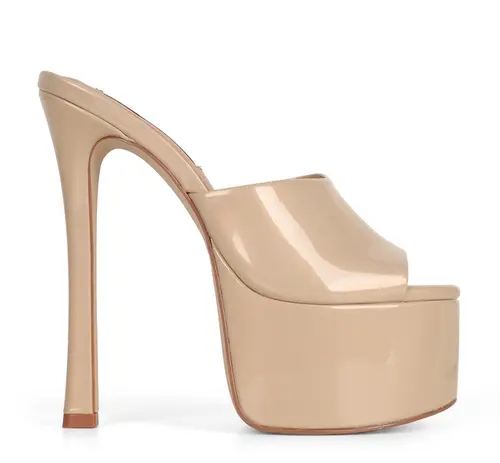 Sandalia Plataforma Debbie Perolizado Creme