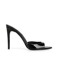 Mule Lunara Verniz Preto