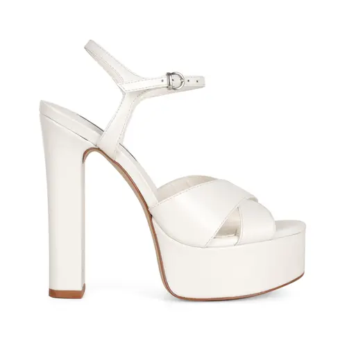 Sandalia Plataforma Muse Couro Branco