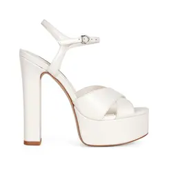 Sandalia Plataforma Muse Couro Branco