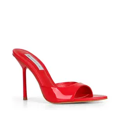 Mule Ingrid Couro Verniz Vermelho