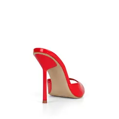 Mule Ingrid Couro Verniz Vermelho
