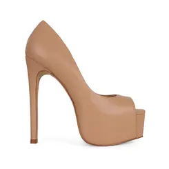 Peep Toe Bailey Couro Nude