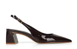 Scarpin Slingback Ritta Couro Café