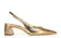 Scarpin Slingback Ritta Couro Snake Ouro