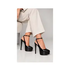 Sapato Plataforma Elle Couro Preto