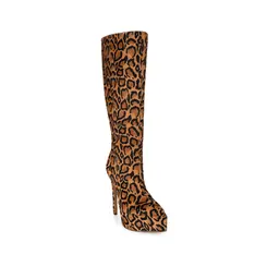 Bota Natasha Couro Leopardo