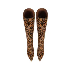 Bota Natasha Couro Leopardo