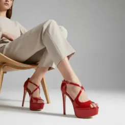 Sandalia Plataforma Hellen Verniz Vermelho