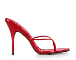 Mule Vivi Couro Vermelho