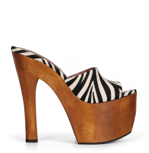 Sandalia Plataforma Joana Couro Zebra