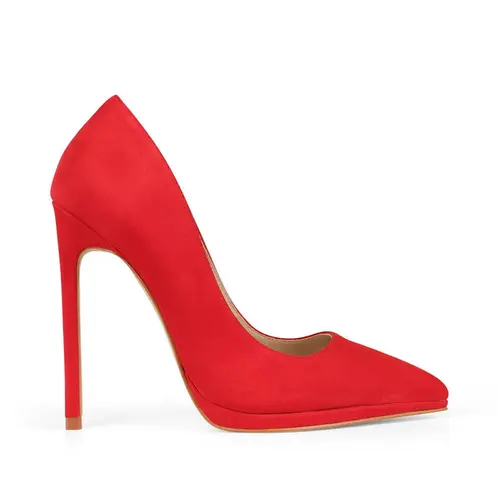 Scarpin Giovanna Couro Nobuck Vermelho