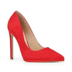 Scarpin Giovanna Couro Nobuck Vermelho