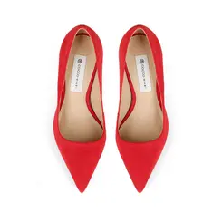 Scarpin Giovanna Couro Nobuck Vermelho