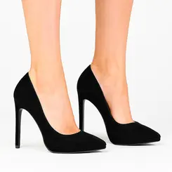 Scarpin Giovanna Couro Nobuck Preto