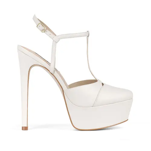 Plataforma Maite Couro Branco
