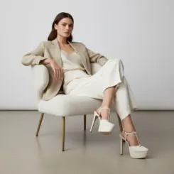 Plataforma Maite Couro Branco