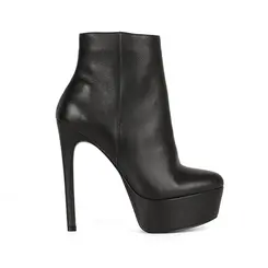 Bota Plataforma Eloah Couro Preto