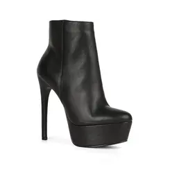 Bota Plataforma Eloah Couro Preto