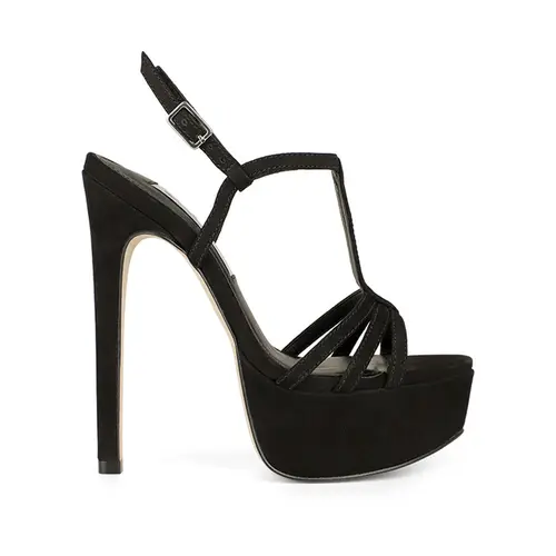 Sandalia Plataforma Lorraine Couro Preto