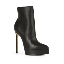 Bota Plataforma Velina Couro Preto