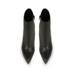 Bota Plataforma Velina Couro Preto