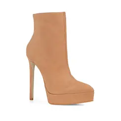 Bota Plataforma Velina Couro Nude