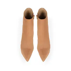 Bota Plataforma Velina Couro Nude