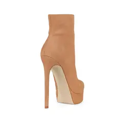 Bota Plataforma Velina Couro Nude